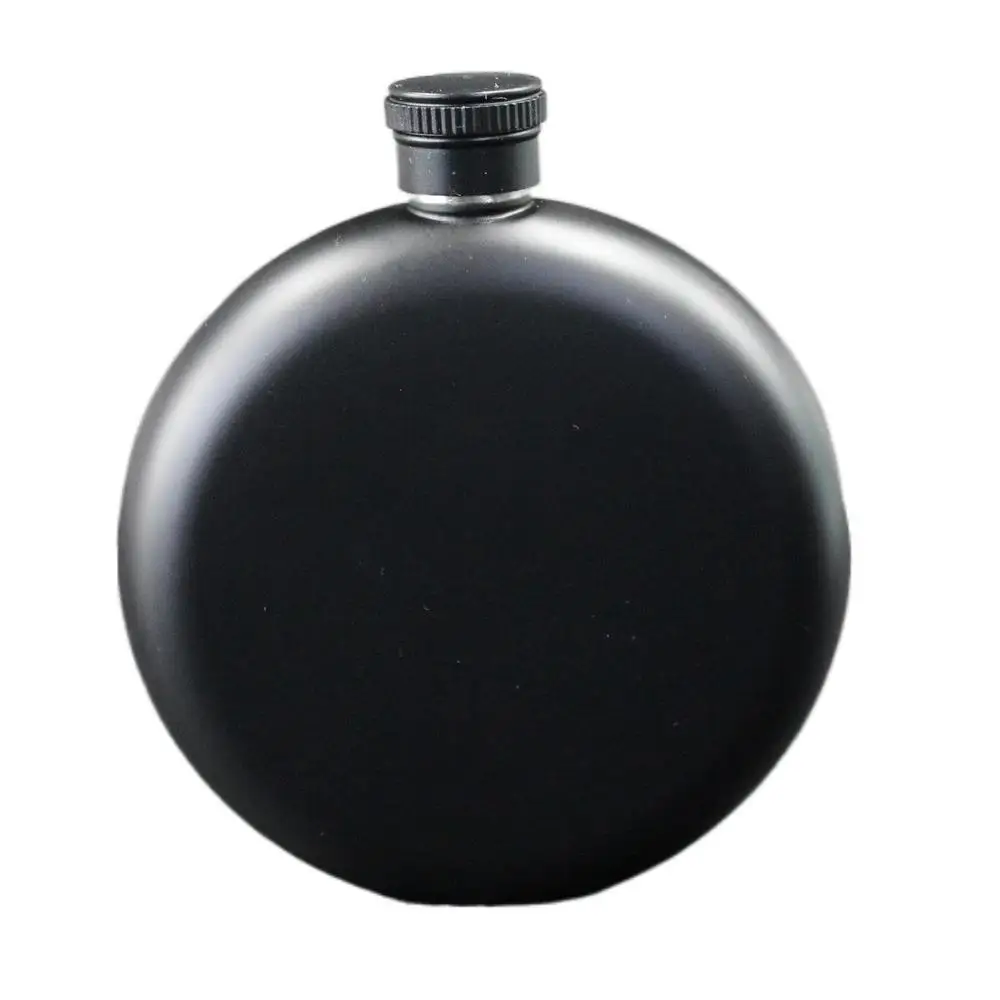 
Water Bottle 5oz Stainless Steel 304 Mini Round Hip Flask Black Wine Bottle Wine Flask 