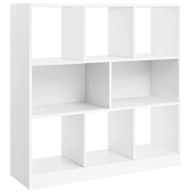 Wooden Bookcase with Open Shelves Freestanding Bookshelf Storage Unit and Display Cabinet for Study Room