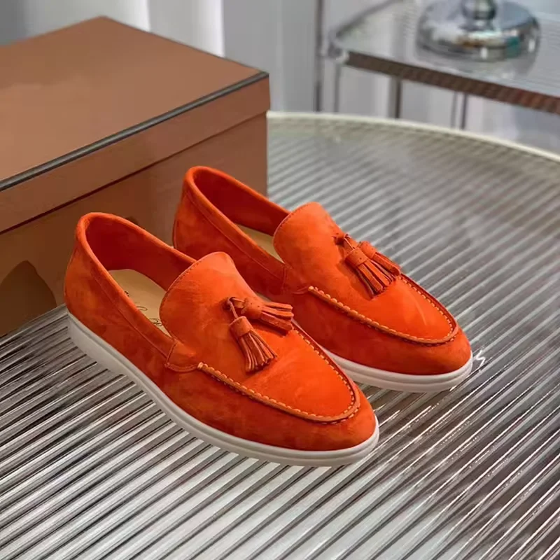Global bestseller High quality spring new fashion suede fringe loafers British retro comfortable flat casual shoes custom