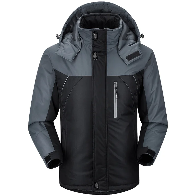Men Autumn Winter Waterproof Breathable Warm Pockets Three-In-One Coat Long Sleeve Outdoor Jacket