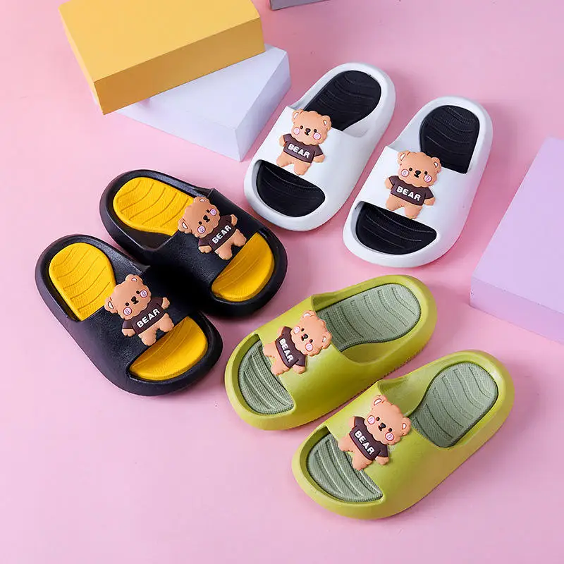 Sofe Kids Beach Slippers For Boys Girls Home Shoes Summer Thick Flip Flops EVA Soft Pillow Slides Outdoor Slippers Child Adults
