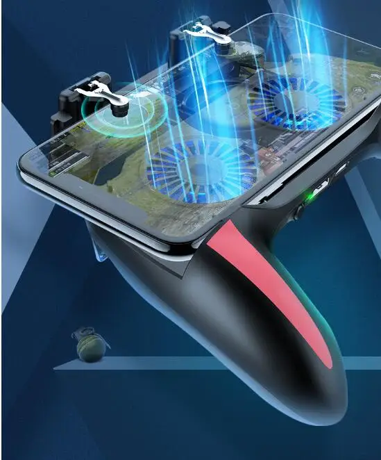 
H10 Gamepad for PUBG Controller Double Cool Fan 5000mAh Power Bank Game Controller Joystick Android IOS Mobile Gamepad 