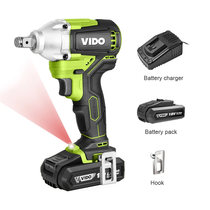 VIDO Drilling Wrench Machine high quality 300N.m Lithium Battery Brushless Electric Impact Wrench