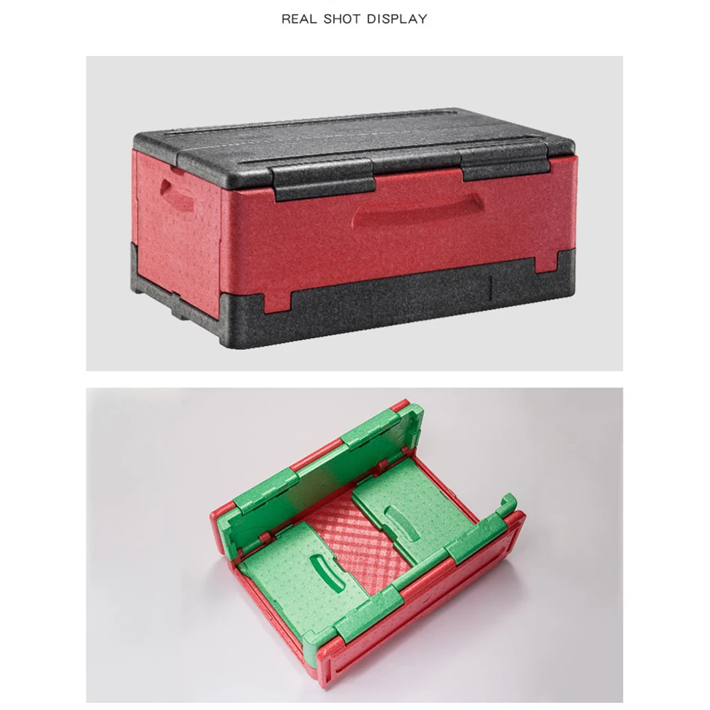 Foldable Black EPP Flip Container Expanded Polypropylene Foam Insulation Cooler Box For Cold Chain Transportation