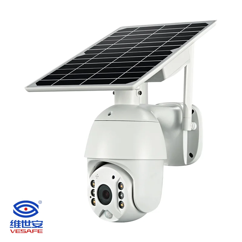 VESAFE UBOX 4g Solar Ptz Camera Hd 1080p Outdoor H.265 Smart Wifi Human Motion Tracking 4G Sim Card 6 Pcs 18650 Batteries