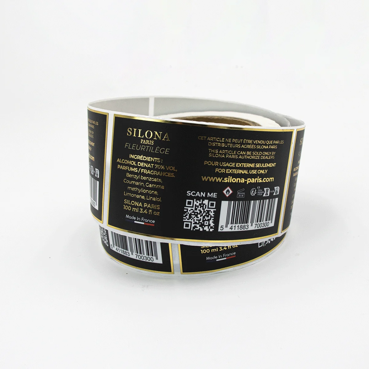 Personalized Stamping Gold Color Product Private Custom Round Stickers Paper Vinyl Adhesive Label Logo Sticker Roll