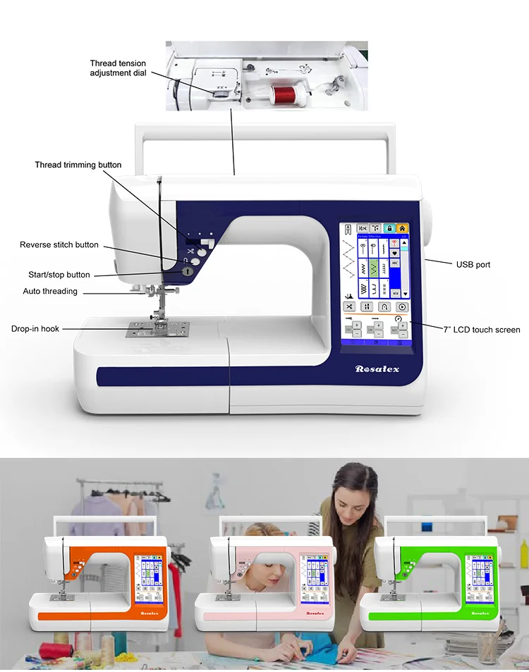 RS-700 multifunction portable domestic mini 180 stitches sewing machines household for clothing