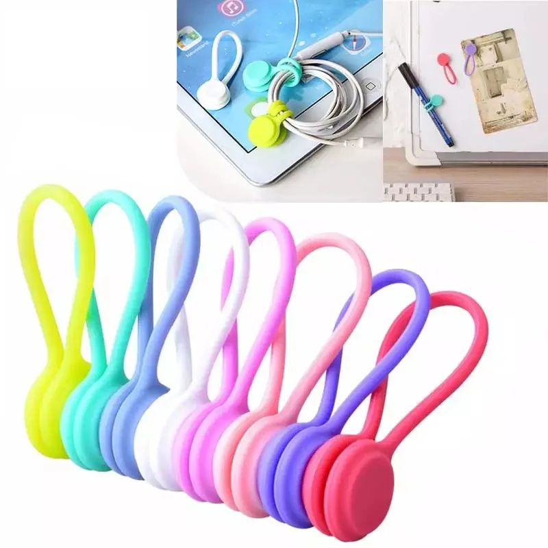 Magnetic Cable Organizer  Cable Manager Keeper Ties Straps Use as Bookmark Clips Earbud Cord Wrap Headphone Cord Winder