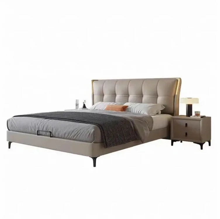 Luxury round Double Bed for Master Bedroom Solid Wood Frame Queen Size Red Net Princess Wedding Style for Home and Hotels