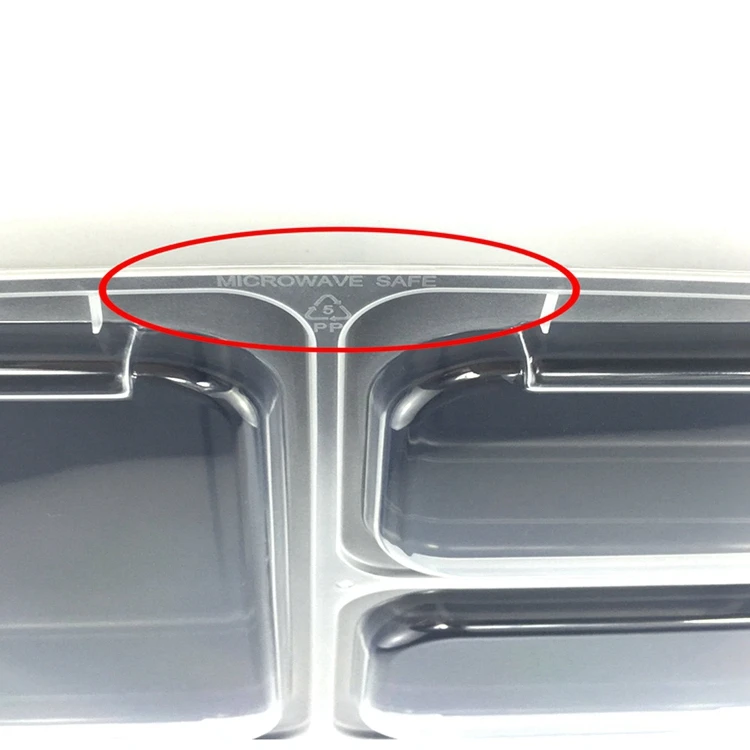 BPA free reusable disposable air tight Eco Friendly Microwave safe  3-compartment Meal Prep Containers Bento Lunch Box