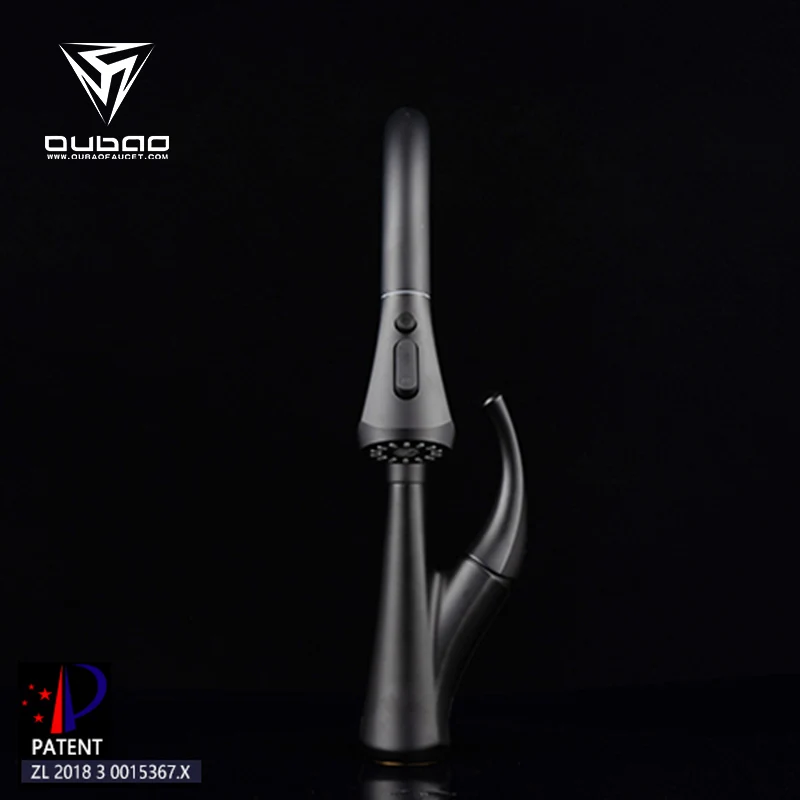 Hot Sale 3 Way Kitchen Sink Faucets Black Water Tap With Pull Down Sprayer