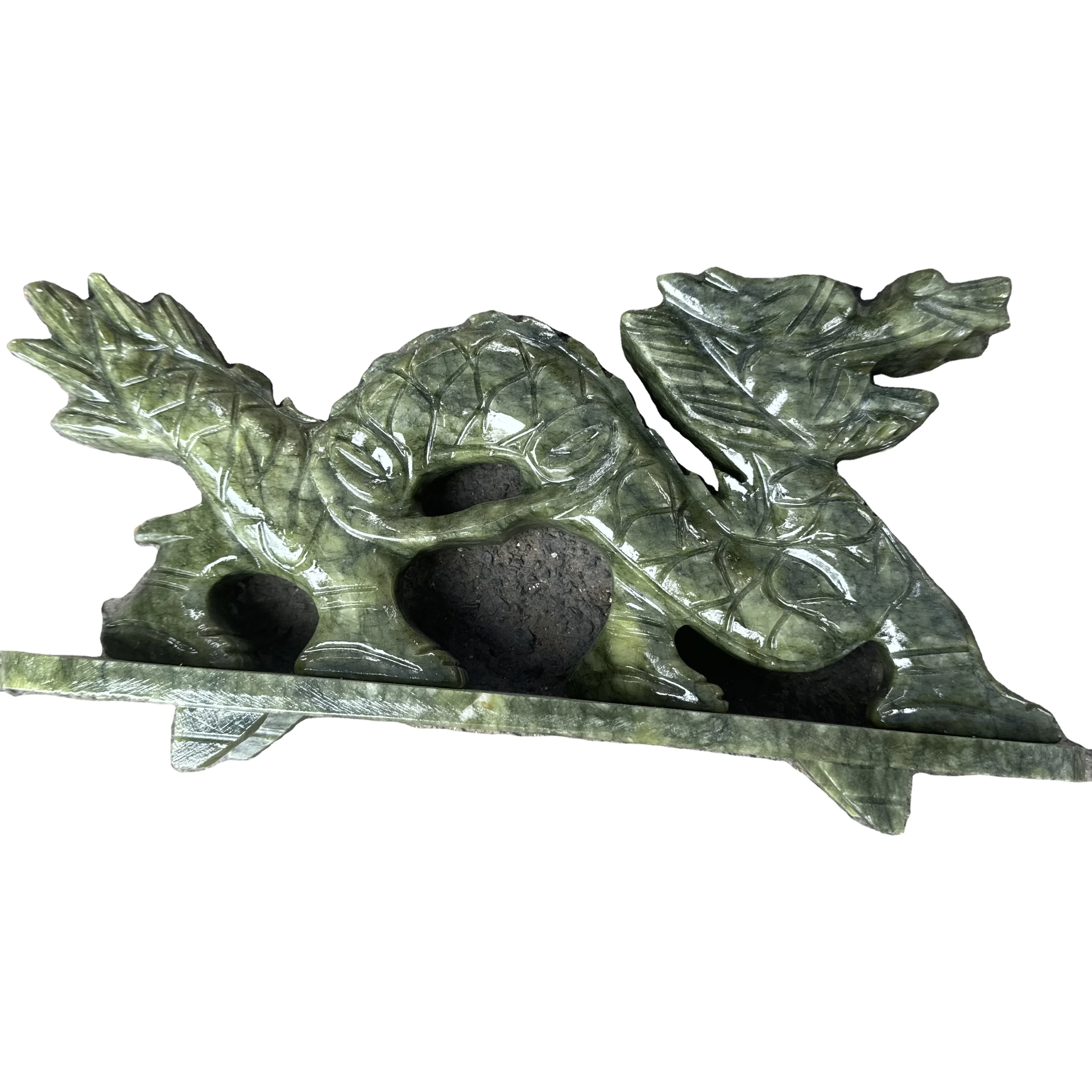 Wholesale natural crystal green jade dragon high quality green jade