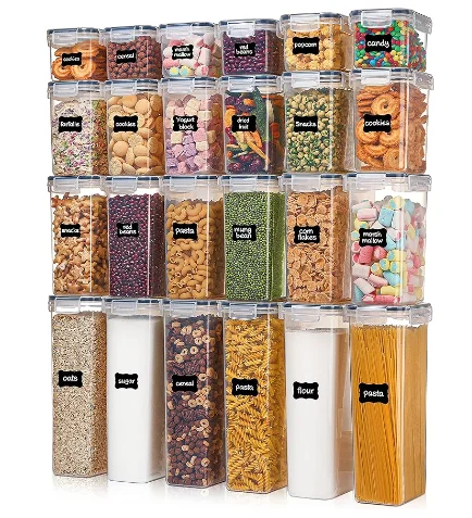 24 pcs Plastic BPA Free Kitchen and Pantry Airtight Food Storage Container