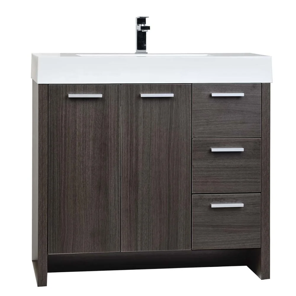 Cheap price used solid bamboo waterproof bathroom vanity sink cabinet