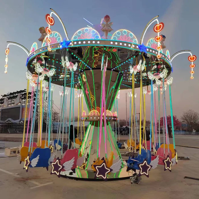 Newest 16-Seats Ride Kids Outdoor Playground Amusement Park Facility for Sale Rotating Angel Flying Chair