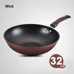 Low Price Wholesale High Quality Korean Cast Iron Gas Cooker Professional Cooking Non Stick Flat Bottom Wok Pan