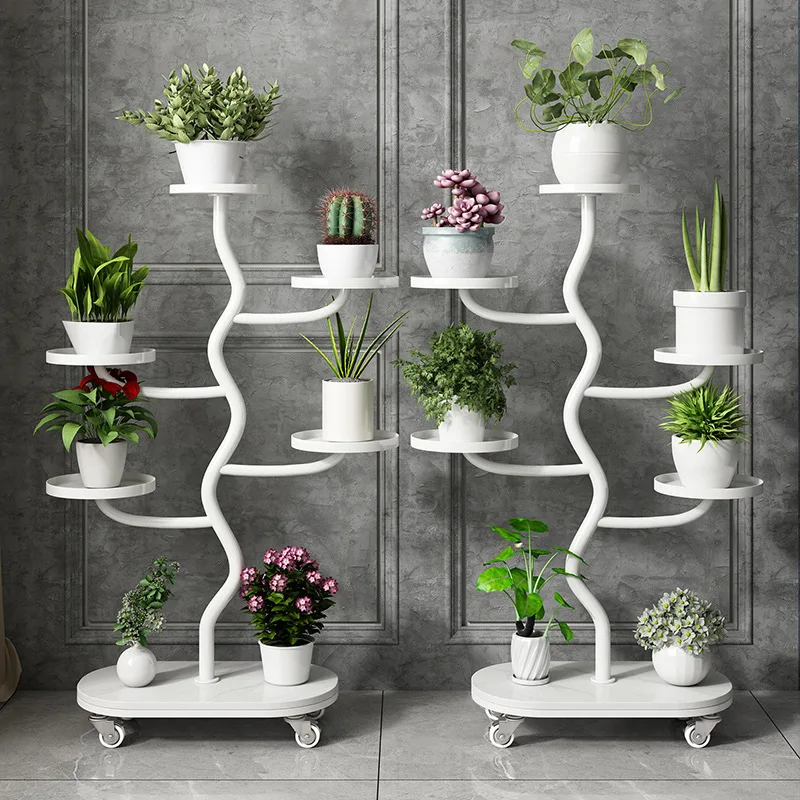 Nordic round Flower Stand Modern Iron Indoor and Outdoor Living Room Multi-Layer Balcony Luxury Flower Pot Rack