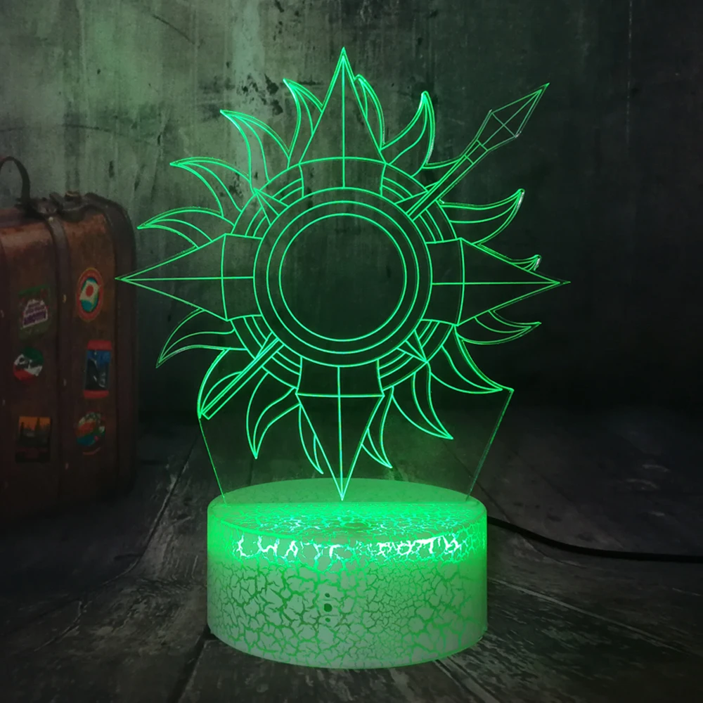 Movie Lovers Gift Illusion Lamp Game of Thrones House Martell A Song of Ice and Fire USB Touch Crack Base 3D LED Night Light