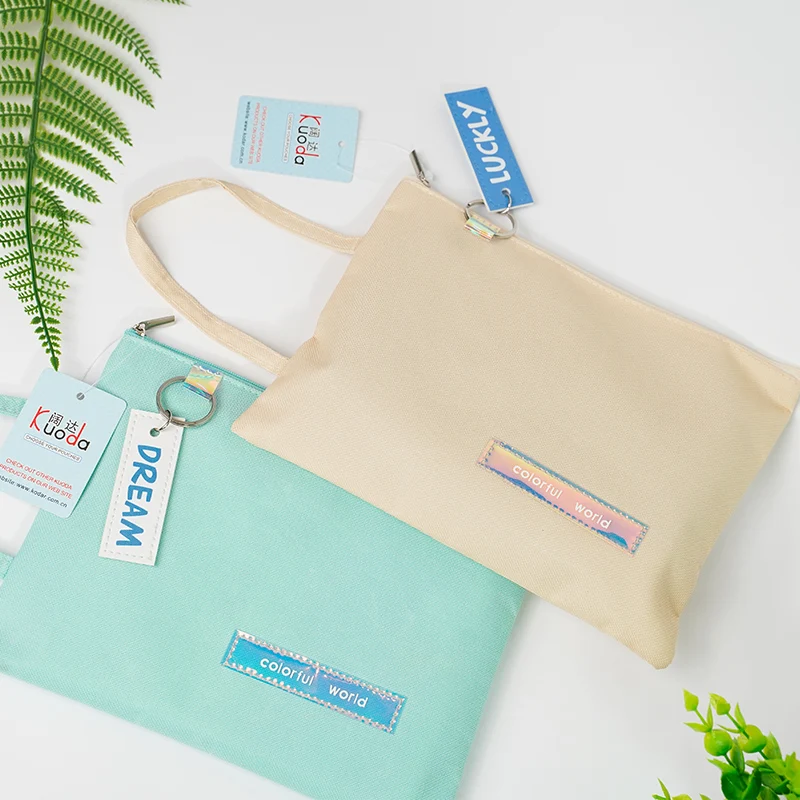 A5 A4 hot  sale school document zipper file folder bag Oxford cloth cute cartoon zipper file folder bag