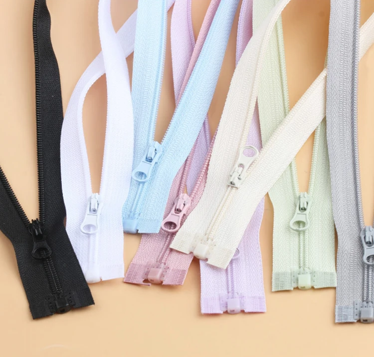 Multi Length Colorful Custom Zip Long Chain Nylon Zipper For Clothes