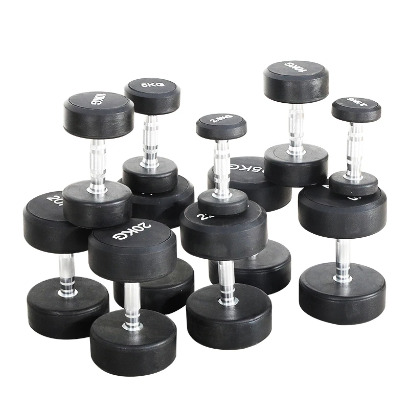 Home Gym Accessories Rubber Grip Encased Dumbbell Cast Iron Weight with Anti-Slip Handle Dumbbell