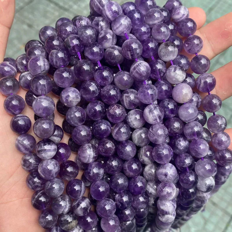 High Quality Natural Stone Beads Dream Purple Amethyst Beads Round Loose Gemstone Beads For DIY Amethyst Stone Bracelet
