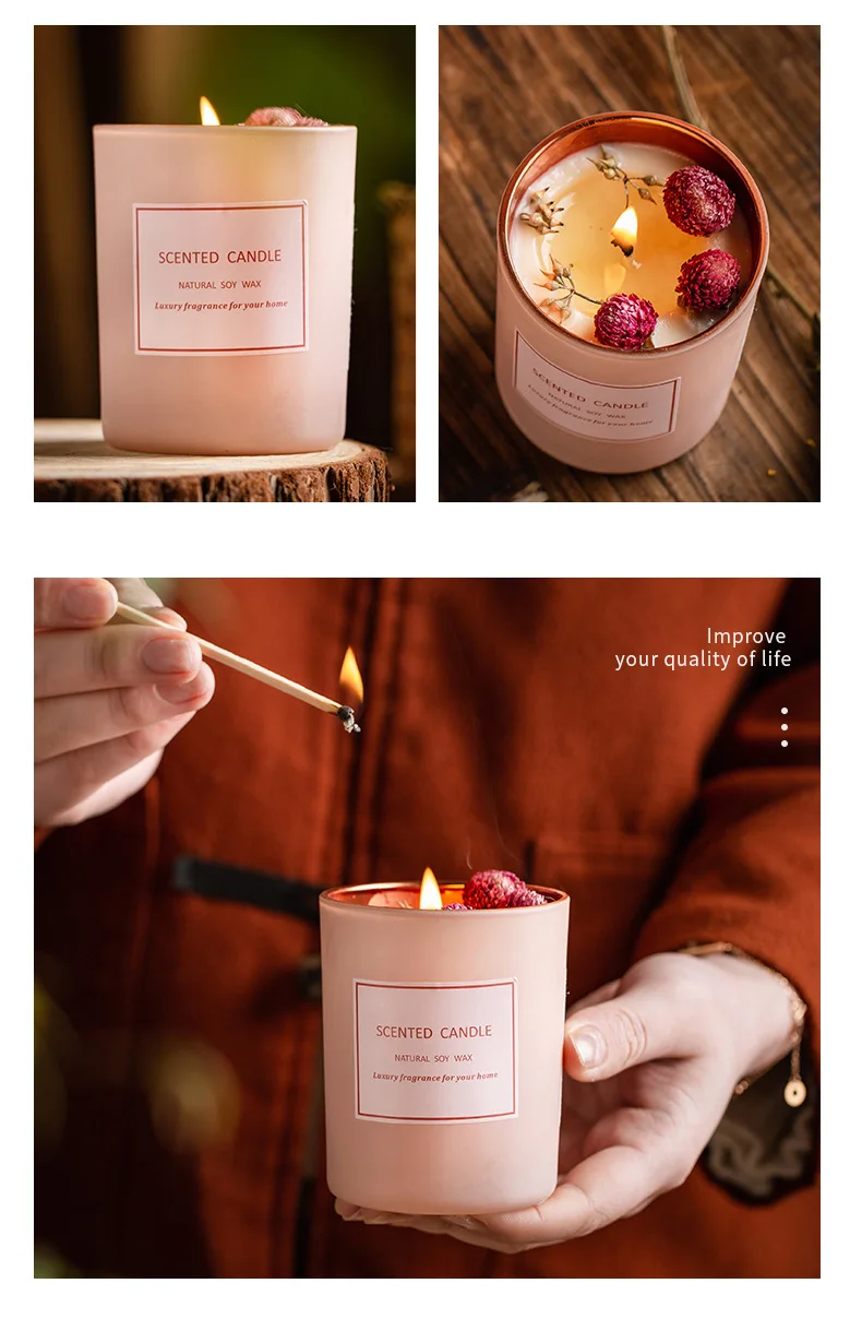 Wholesale Supply Home Decor Natural Essential Oil Candle Gift Ribbon Box Fragrance Options Scented Candle For Friends