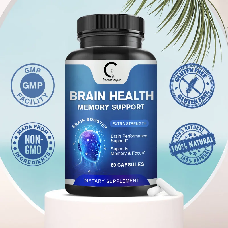 GreenPeople OEM 60 pcs Brain Health and Memory Support Capsule Brain Booster Dietary Supplement