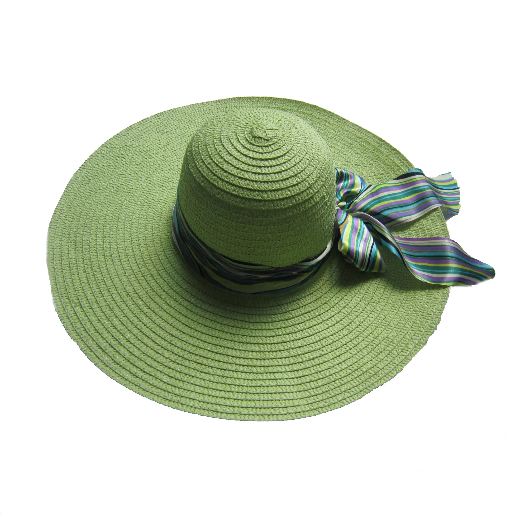 Custom Fashion Straw Hat Bands Wide Brim High Quality Straw Beach Hat for Women