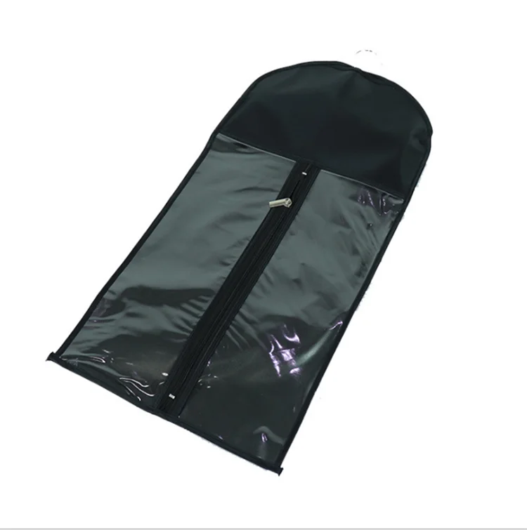 
LOW MOQ Customized LOGO High Quality Leather Wig Bag Hair Extensions Packing Bag With Hanger 