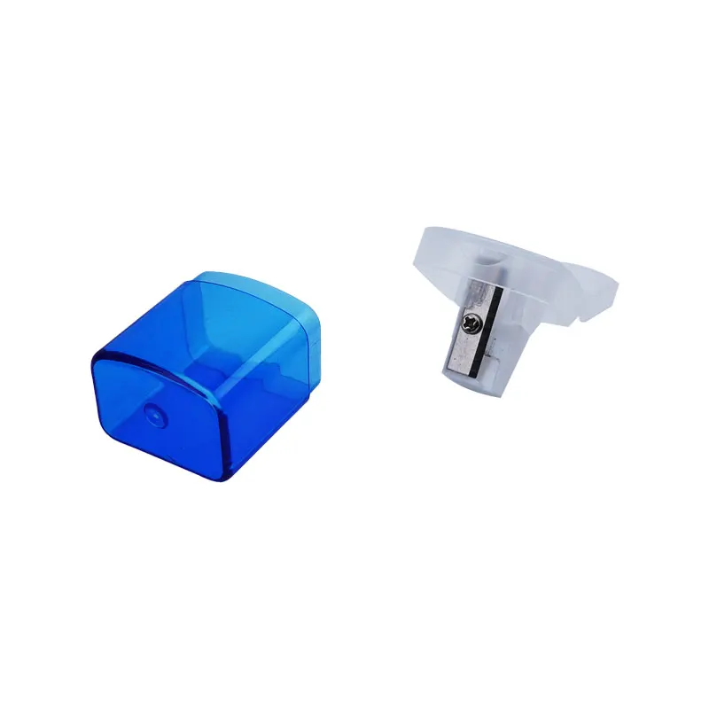 24 pieces of school specific stationery manual plastic single hole pencil sharpener with base and cover