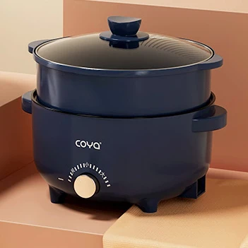 Multifunction Power Adjustment 700w Dormitory Student Noodle Oatmeal Soup With Steamer Electric Cooking Pot