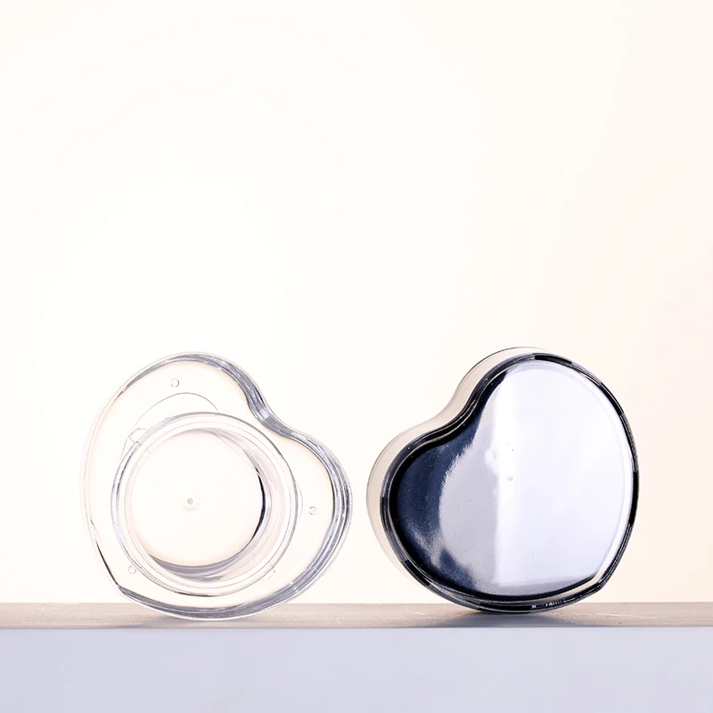 5g 10g heart shaped cute empty clear powder bottle colored nails salon lip scrub containers with lid for hair gel