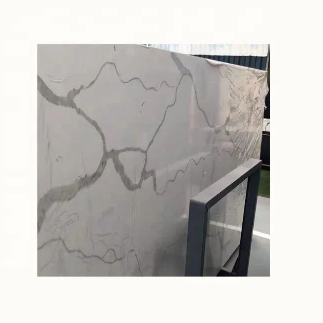Big slabs calacatta white quartz slabs 2800x2400mm