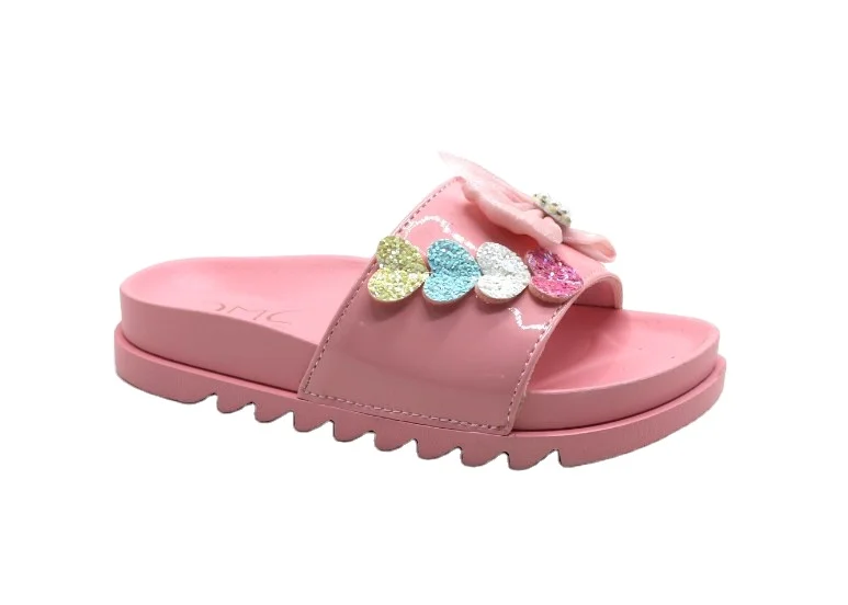 2022 New Trends Girls Shoes Design Slide Pearl Kids Slippers Comfortable Summer Beach Flat Sandals Shoe