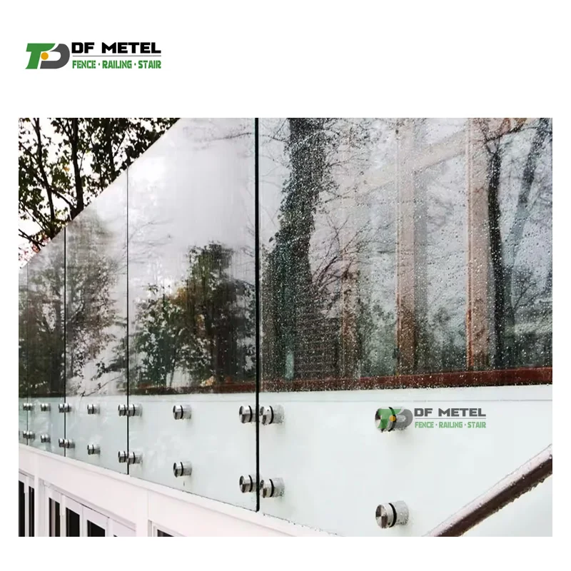 DF  Custom Outdoor Interior Clear Tempered Laminated Glass Standoff  Railing Handrail Balustrade Fencing Balustrades