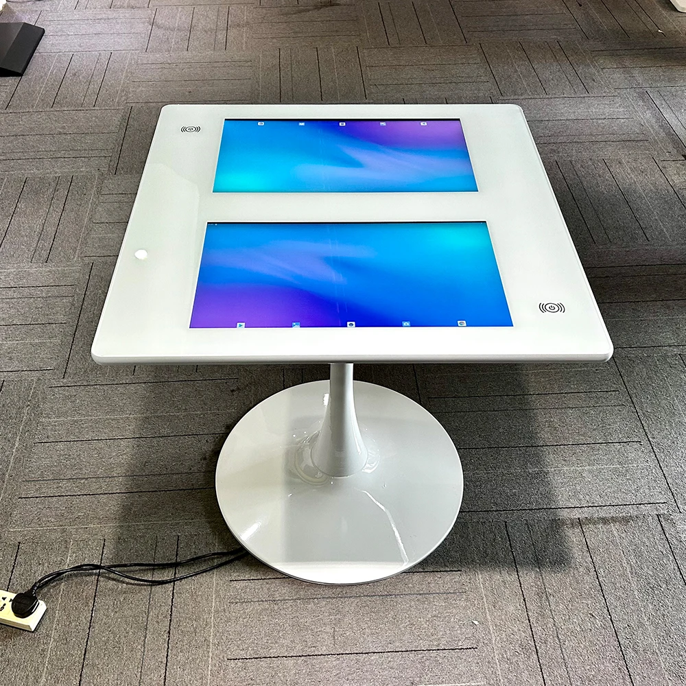 21.5 inch interactive table Android waterproof wireless charging touch sensitive tactile game coffee table for restaurant