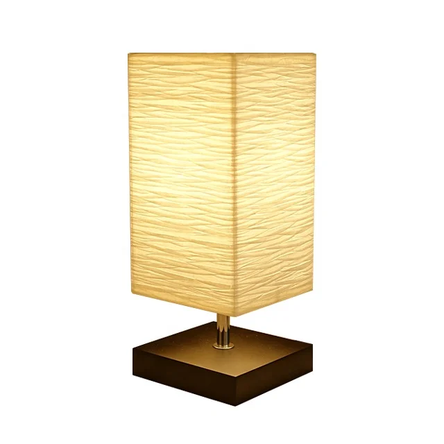 Custom Hotel Bedroom Living Room Coffee Room Modern Fabric Shade Electric Power Square Table Lamp LED Light