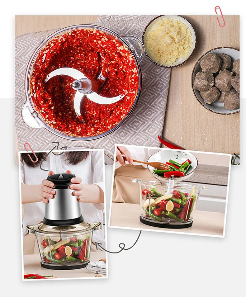  Мясорубка стеклянная мини машина для резки мяса электрическая мясорубка