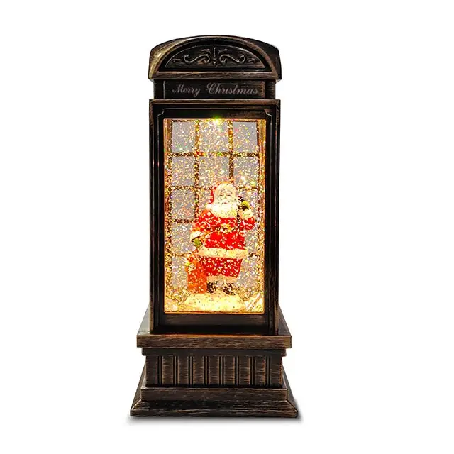 Hight quality Snowing Lamp Lantern Telephone Booth Snow Globe Christmas