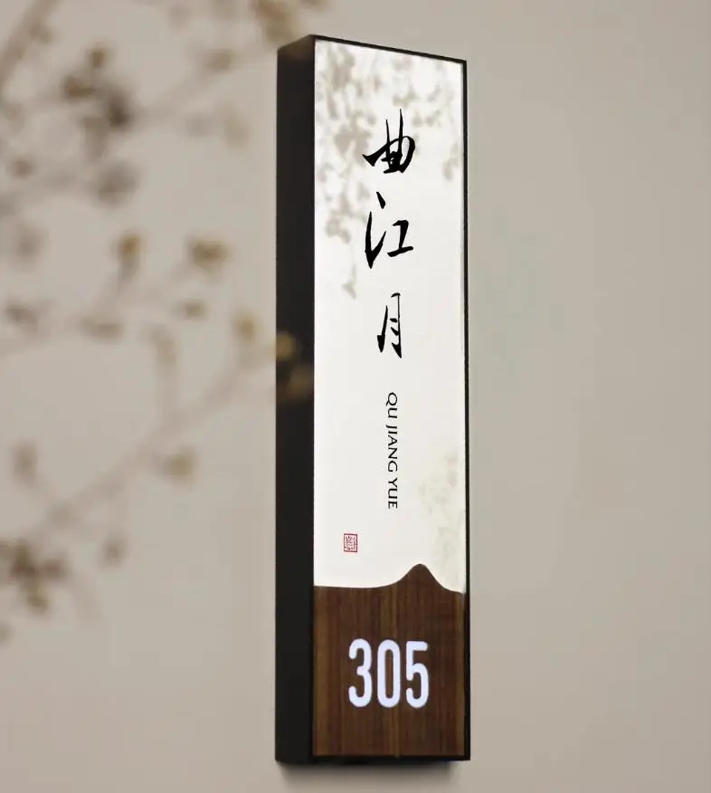 bronze sign plate door number Modern Design Style Luminous Logo Sign Plate Door Plate
