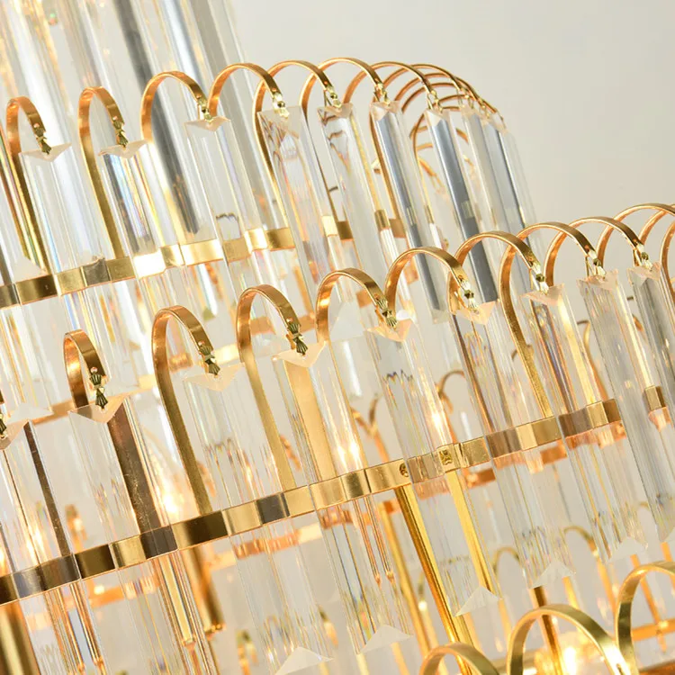 House specification home lobby high quality decorations stairs luxury dining foyer led crystal chandelier