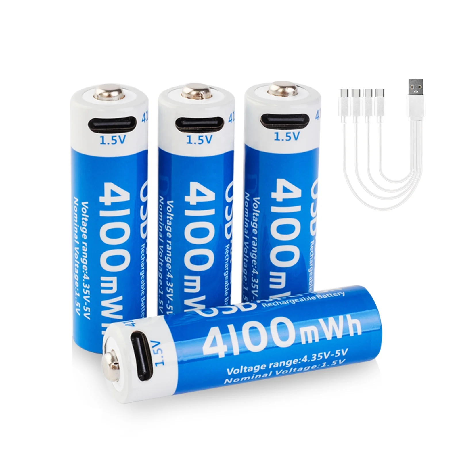 Wholesale Prices 4100MWH High Quality Digital Battery AA Type C 1.5V  Usb Rechargeable Lithium Ion Batteries