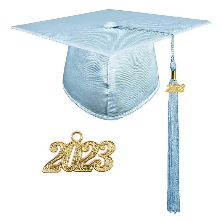 High School Shiny Graduation Cap and Gown Sets