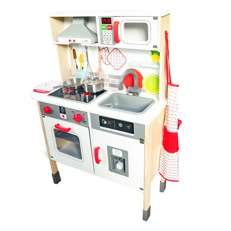 Kids Kitchen Set Toy Pretend Play Cooking Game Spray Children Kitchen Toy Zhejiang Unisex Wooden 2 Sets 3 Ages+ Brinquedo Unisex