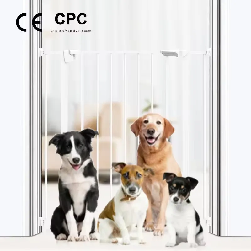 Trending Design Adjustable Baby Gate for Stairs Extra Wide Dual Swing Open Doorway Barrier Security Baby Safety Gates