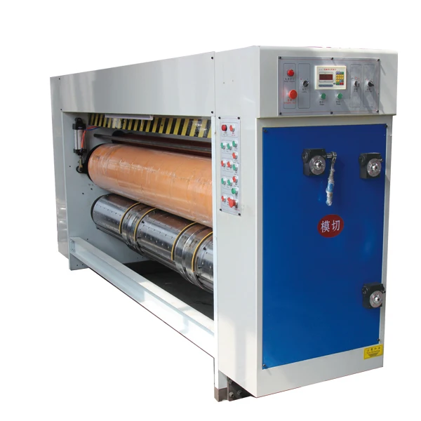 
Flexo ink 4 color printing slotting die cutting automatic corrugated box making machine 