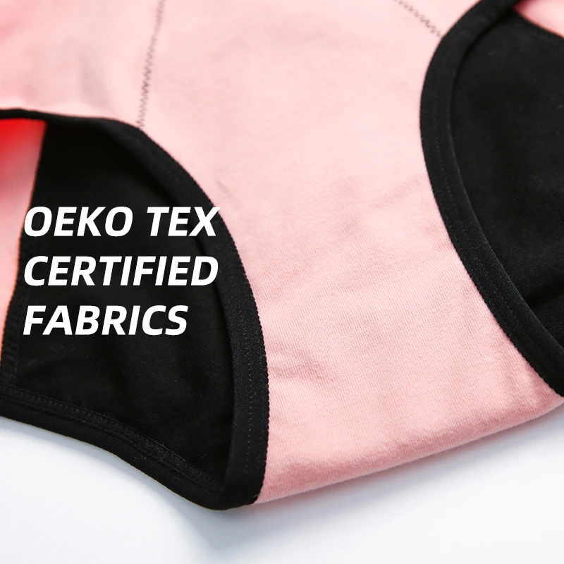 Shanhao Organic Cotton Plus Size Hipster Period Underwear 4-Layers Washable Bragas Menstruales Womens Reusable Period Panties