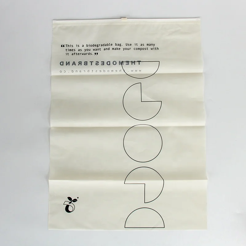 Newly sustainable eco friendly biodegradable plastic poly bag ziplock eco friendly apparel packaging