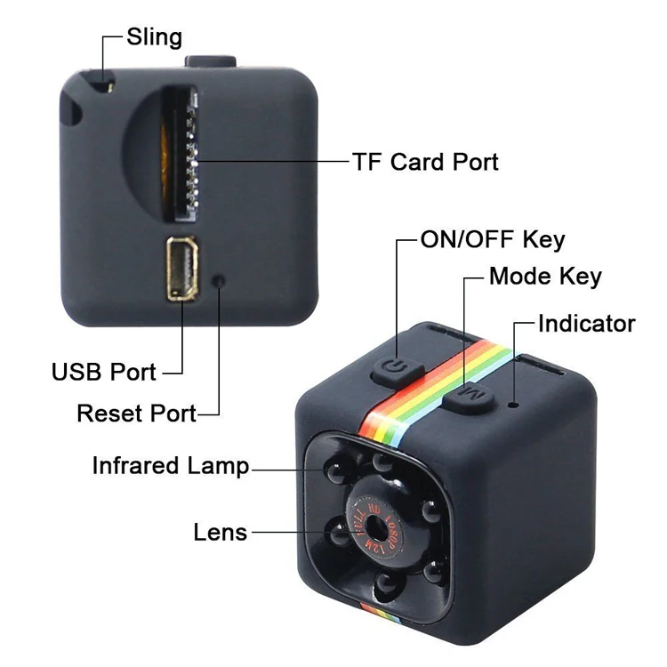 
Amazon Hotselling Tiny Wireless Spy Drone Portable SQ11 Mini Camera Mini DV Camera 1080P Full HD 